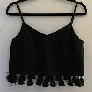 Club Monaco fringe tasseled crop top tank
